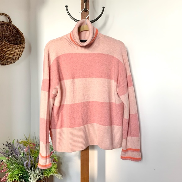 J Crew Supersoft Striped Boxy Turtleneck Sweater - Picture 9 of 16